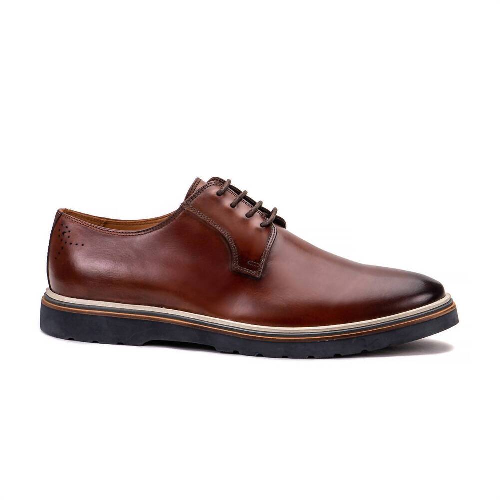 NEW POLISHED men's verona derby dress shoe in whiskey